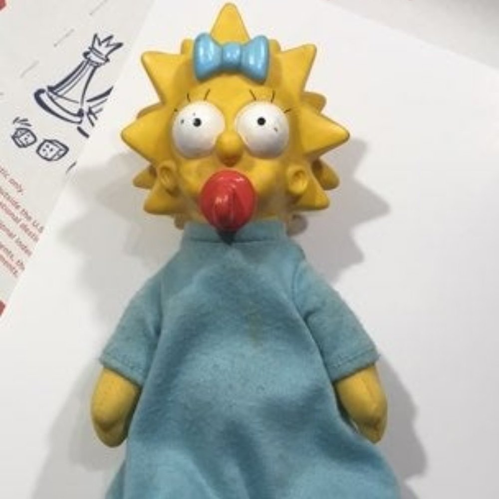 VINTAGE 1990 THE SIMPSONS MAGGIE TOY VINYL HEAD DOLL RETRO TOYS - Picture 7 of 10